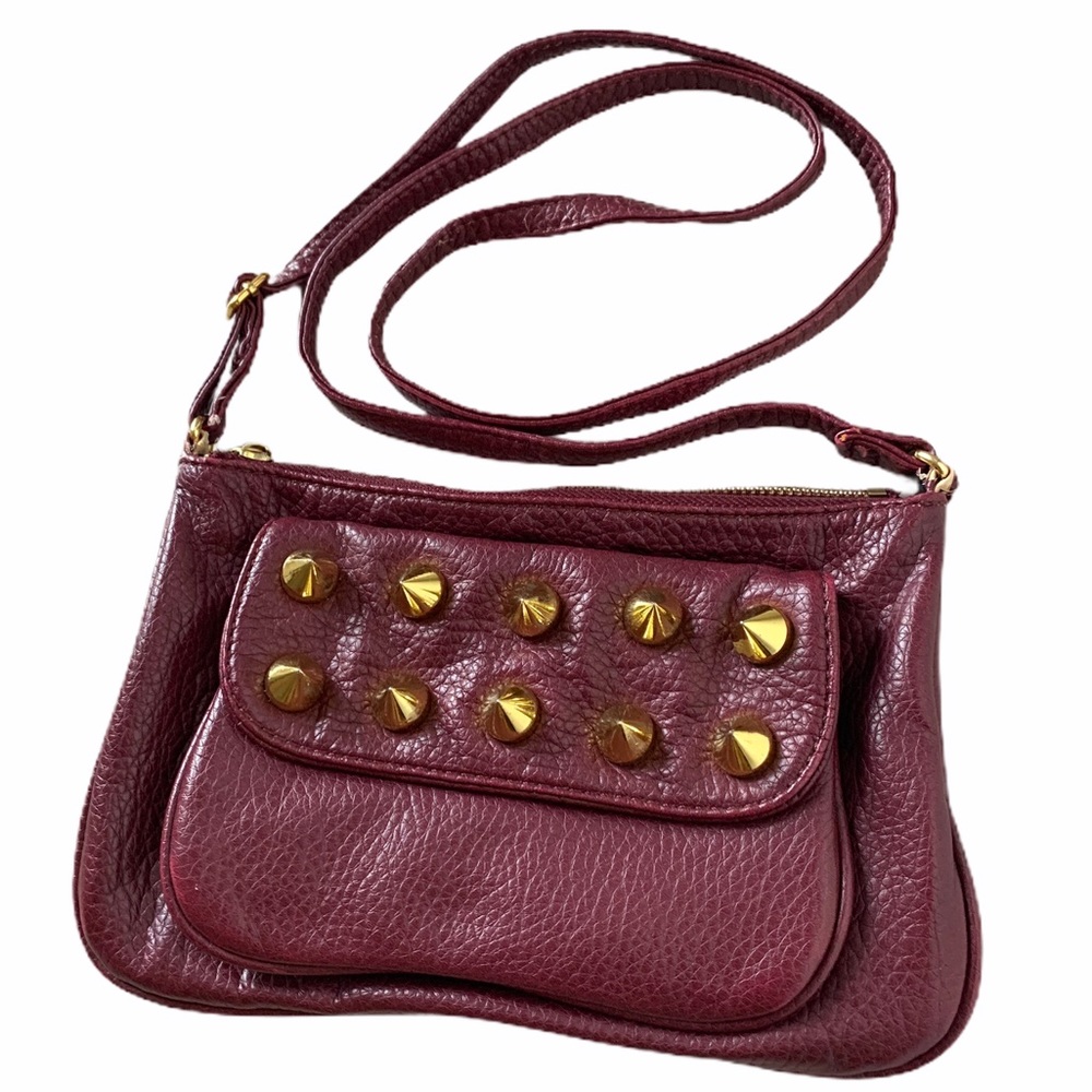 Deux Lux Gold Studded Red Crossbody Bag
